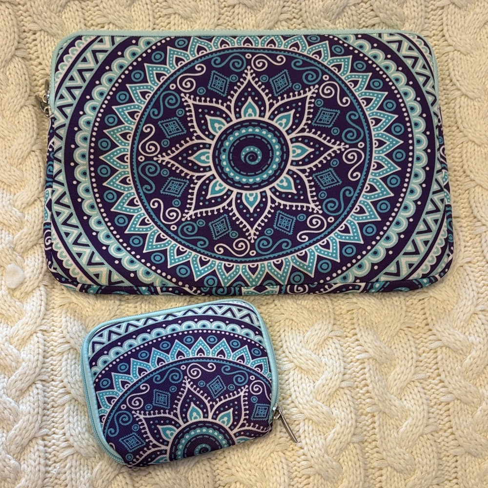 Mandala Patterned Electronics Sleeve and Pouch Set